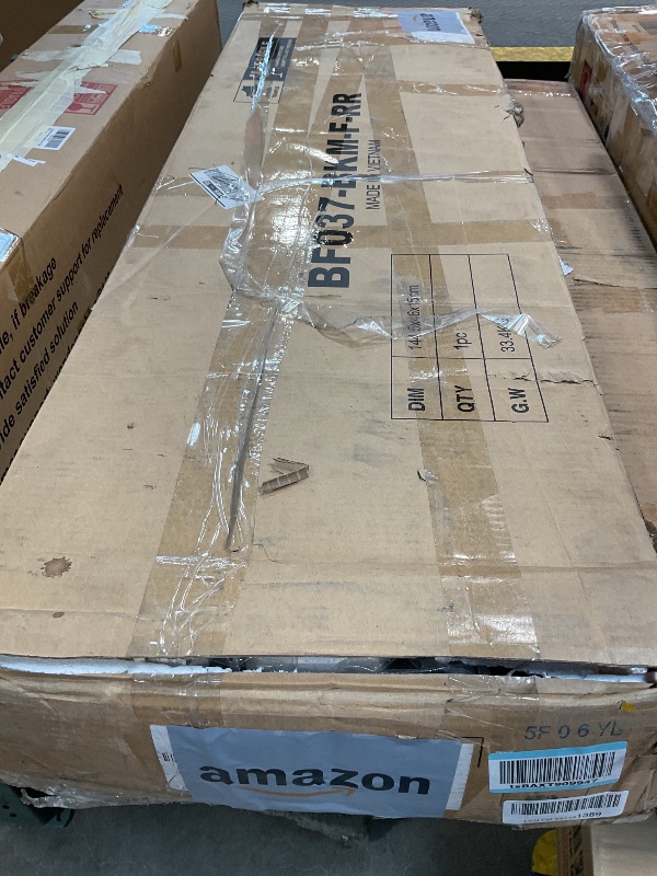 Photo 1 of ***MAJOR DAMAGE ***Rolanstar Full Bed Frame with Headboard, Charging Station and LED Lights, Wooden Bed Frame Foundation with Wood Slat Support, No Box Spring Needed, Black