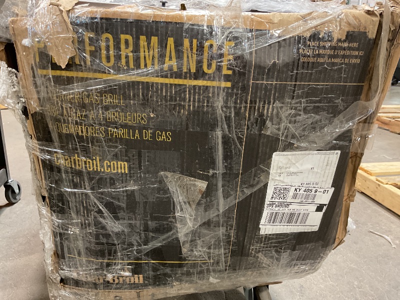 Photo 1 of ***MINOR DAMAGE, UNKNOWN MISSING HARDWARE ***Charbroil Performance Series Convective 4-Burner with Side Burner Cabinet Propane Gas Grill, Stainless Steel - 463354021