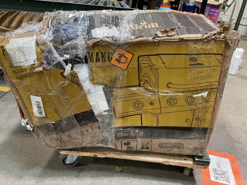 Photo 1 of ***MINOR DAMAGE, UNKNOWN MISSING HARDWARE ***Charbroil Performance Series Convective 4-Burner with Side Burner Cabinet Propane Gas Grill, Stainless Steel - 463354021