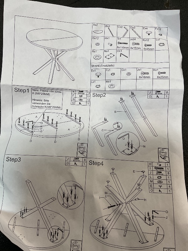 Photo 1 of ***PHOTO FOR REFERENCE, USED***Soohow 47.2" Solid Wood Round Dining Kitchen Table for 4-6 People with Intersecting Pedestal Base