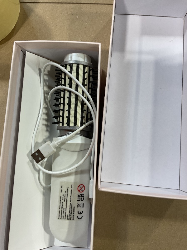 Photo 1 of ***UNKNOWN DAMAGES/ UNTESTED*** SL Euthtion Cordless Hair Curling Iron Brush Rechargeable Battery-Powered, 3-in-1 Portable Hot Straightener Curling Comb 3 Temperature Settings with LCD Display