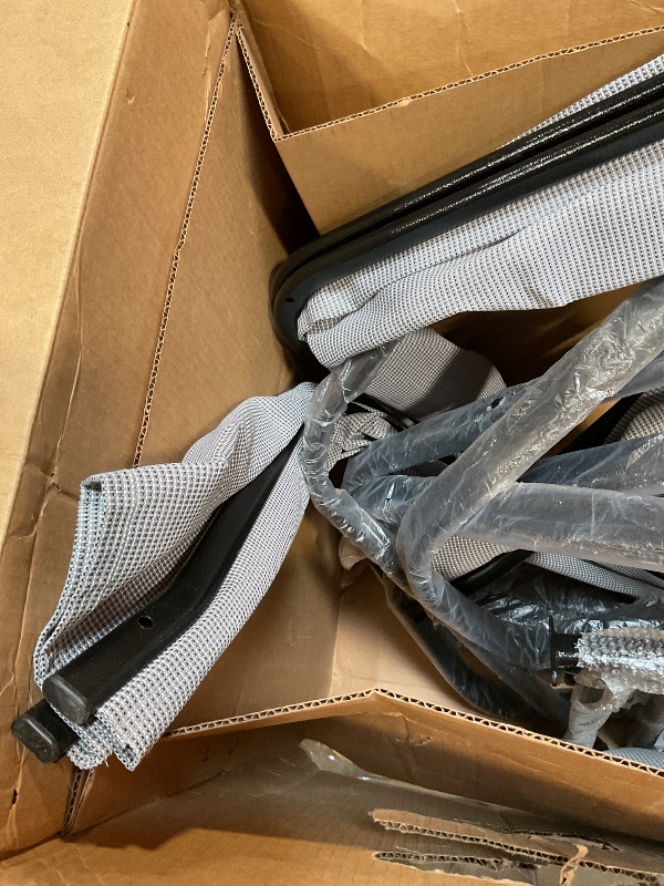 Photo 1 of **DIRT FROM TRANSPORT **4 Piece Patio Stackable Chairs Set, Outdoor Stacking Dining Chairs, Leisure Recliner, Breathable Textile and Metal Frame with armrests, for Pools, Deck, Backyard, Grey