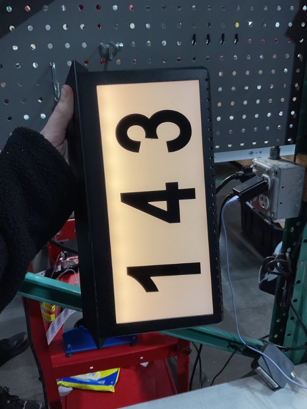 Photo 1 of Solar Address Sign for Yard, Lighted House Numbers Waterproof Solar Powered Illuminated Address Plaque with Stakes 22 LEDs 3-Color Lighting Modes, Wall Mounted/In Ground 2 Ways for Outside Street