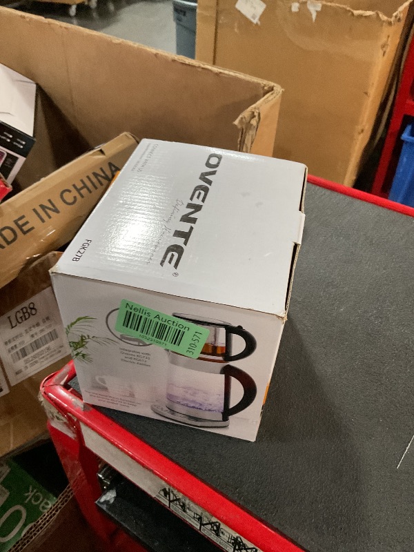 Photo 1 of OVENTE Glass Teapot with Removable Stainless-Steel Infuser for Blooming Tea or Loose Leaf & Easy to Flip Lid, 27oz Borosilicate Tea Maker Compatible with KG612S & KG733S Electric Kettle, Black FGK27B