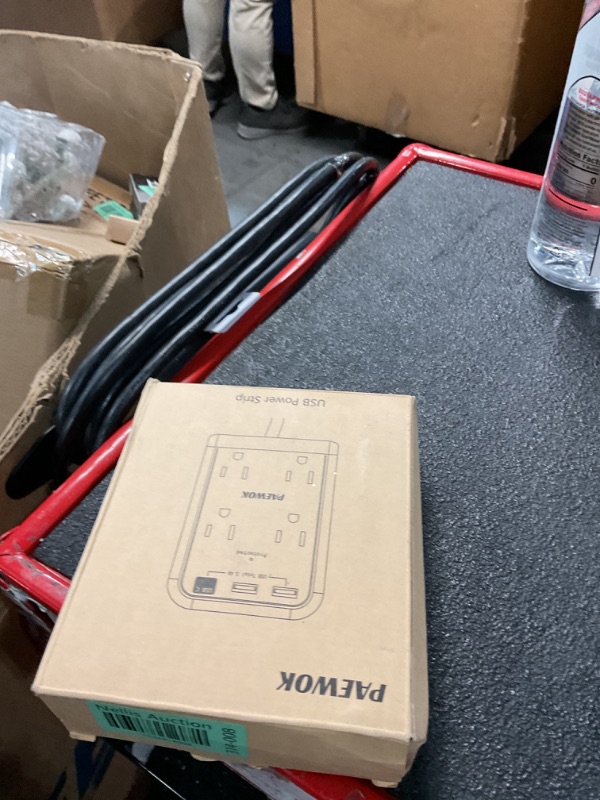 Photo 1 of Flat Electrical Outlet Extender with USB C Ports, 4 Outlet 3 USB Wall Plug, Ultra Flat 6 ft Thin Extension Cord, Flat Plug Power Strip Surge Protector for Home, Office. White