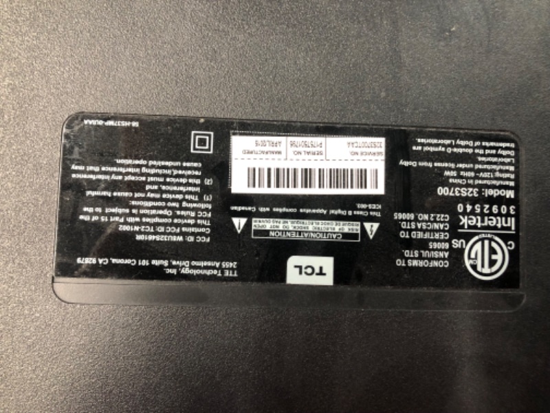 Photo 10 of ***HEAVILY USED - SCRATCHED - MISSING REMOTE AND LEGS - POWERS ON - UNABLE TO TEST FURTHER - SEE PICTURES***
TCL 28" Class 3-Series HD LED Roku Smart TV - 28S305
