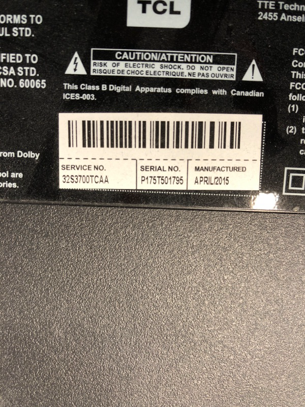 Photo 3 of ***HEAVILY USED - SCRATCHED - MISSING REMOTE AND LEGS - POWERS ON - UNABLE TO TEST FURTHER - SEE PICTURES***
TCL 28" Class 3-Series HD LED Roku Smart TV - 28S305
