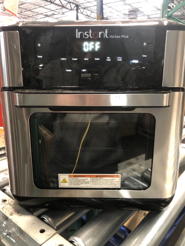 Photo 3 of ***USED - POWERS ON - UNABLE TO TEST FURTHER - MISSING ROTISSERIE AND TRAYS - SEE PICTURES***
 Instant 140-3000-01 Vortex Plus Quart 7-in-1 Multi-Use Air Fryer, 10QT, Silver,Black