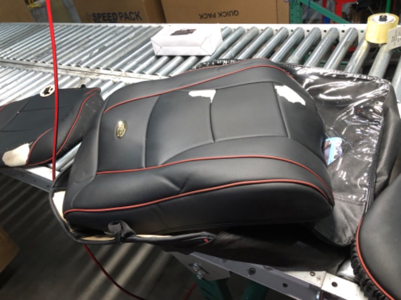 Photo 6 of ***MAJOR DAMAGE - SEE PICTURES - STOCK PHOTO FOR REFERENCE - UNABLE TO IDENTIFY EXACT ITEM - SEE PICTURES***
Leather Car Seat Covers Waterproof Front Seat Covers Breathable Seat Protectors Universal Fit for Most Cars SUV Trucks Vehicle (Black, Front Pair)