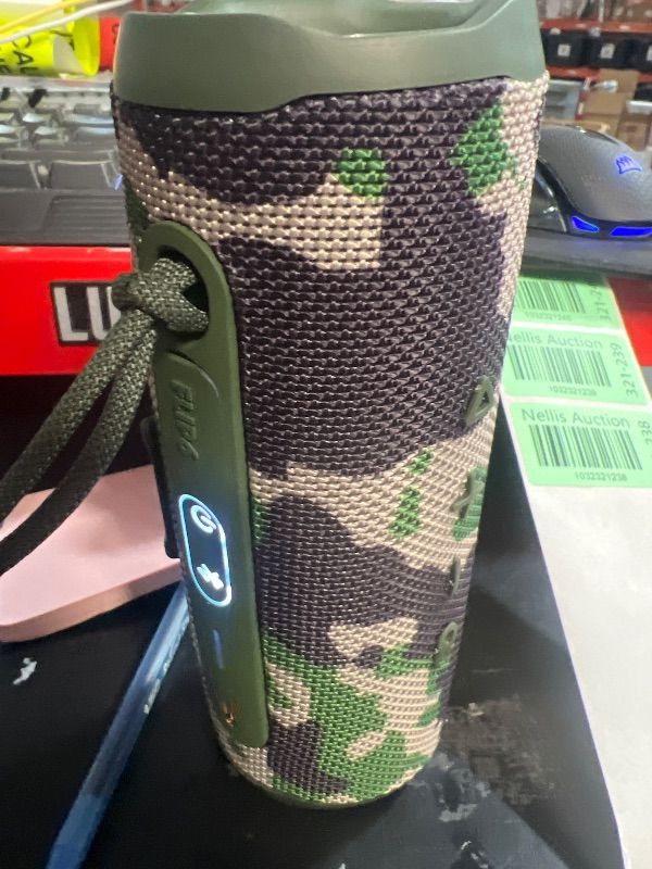 Photo 3 of ***STOCK PHOTO REFERENCE, THIS SPEAKER IS CAMO, SEE PICS**NO CHARGER** Bluetooth Speaker- Dual 5W Speakers, Impact Resistant, IPX5 Waterproof, Up to 20 Hours Battery Life, Pairable for Massive Sound Experience - Black