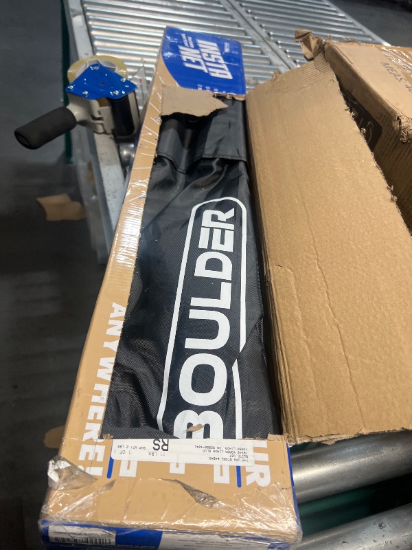 Photo 1 of Boulder Badminton Pickleball Net - Height Adjustable Portable Net for Kids Volleyball, Junior Tennis and Backyard Games - Easy Setup Outdoor or Indoor Sports Net with Poles (17ft Black/Yellow)