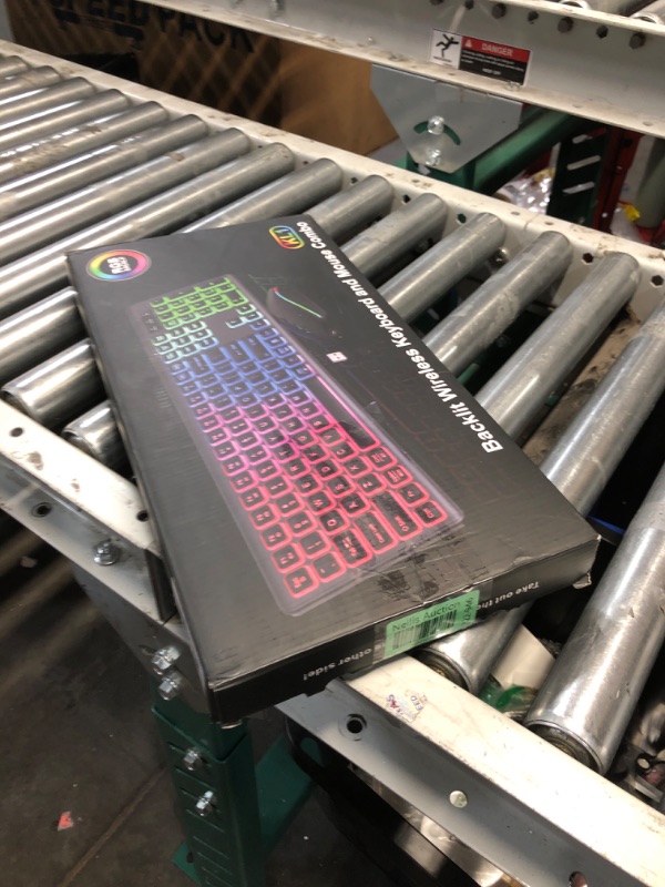 Photo 1 of Wireless Keyboard and Mouse Combo - RGB Backlit, Rechargeable & Light Up Letters, Full-Size, Ergonomic Tilt Angle, Sleep Mode, 2.4GHz Quiet Keyboard Mouse for Mac, Windows, Laptop, PC, Trueque