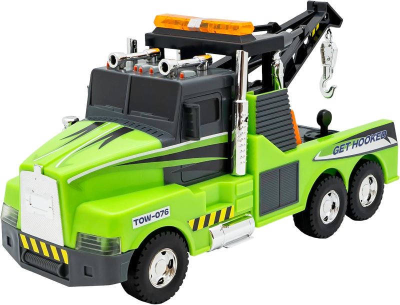Photo 1 of 
Mighty Fleet Action Drive 16" Interactive Tow Truck Toy w/Lights & Sounds, Motorized Winch, Motion Drive Action,