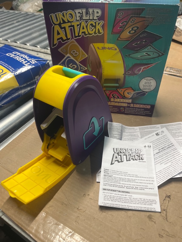 Photo 1 of Mattel Games UNO Flip Attack Card Game for Kids, Adults & Family Nights, Combines UNO Flip & UNO Attack in One Game
