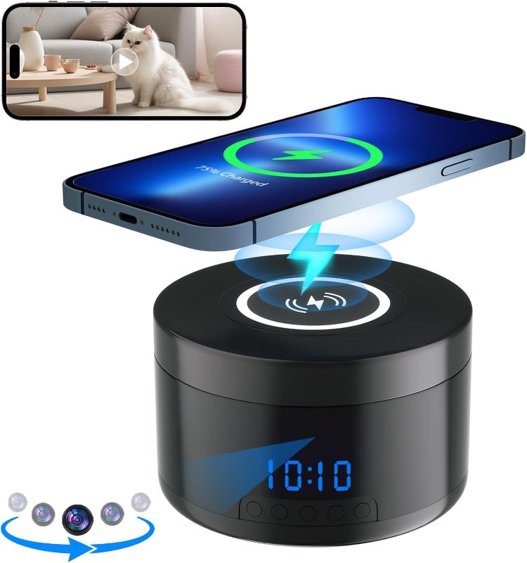 Photo 1 of ***STOCK PHOTO REFERENCE ONLY***
CHHANLOO Hidden Spy Camera WiFi 1080P with Wireless Charger,Motion Activated,Nanny Spy Cam with 160°Viewing Angle, Security Camera for Home Office Store