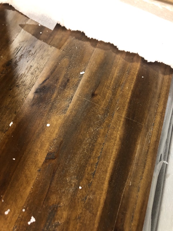 Photo 6 of ***DAMAGED - SLASHED BY BOX CUTTER - SEE PICTURES - LIKELY MISSING PARTS***
Alaterre Furniture Durango 54" L Industrial Wood Console Table with Two Shelves