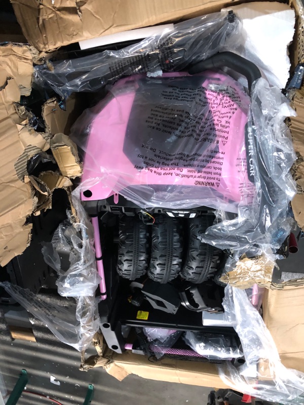 Photo 4 of ***USED - LIKELY MISSING PARTS - UNABLE TO VERIFY FUNCTIONALITY***
24V Ride On Car Utv 2 Seater, Off-Road Kids Electric Vehicles with Metal Frame, 20 Inch Wide Seat, 400W Electric Vehicle,Music, 3 Speeds for Boys and Girls,Pink