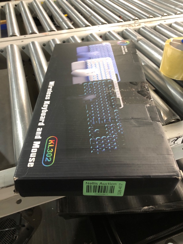 Photo 1 of Wireless Keyboard and Mouse Backlit - Typewriter Keyboard with Detachable Wrist Rest, Retro Round Keycaps, Light Up Letters, 2.4G Cordless Combo for Mac, Windows, PC, Laptop, Trueque [2024 Upgraded]