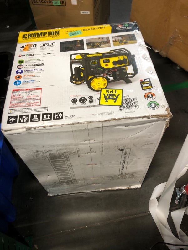 Photo 2 of *** FACTORY SEAL***Champion Power Equipment 201052 4750/3800-Watt Dual Fuel Portable Generator with Electric Start Wheel Kit