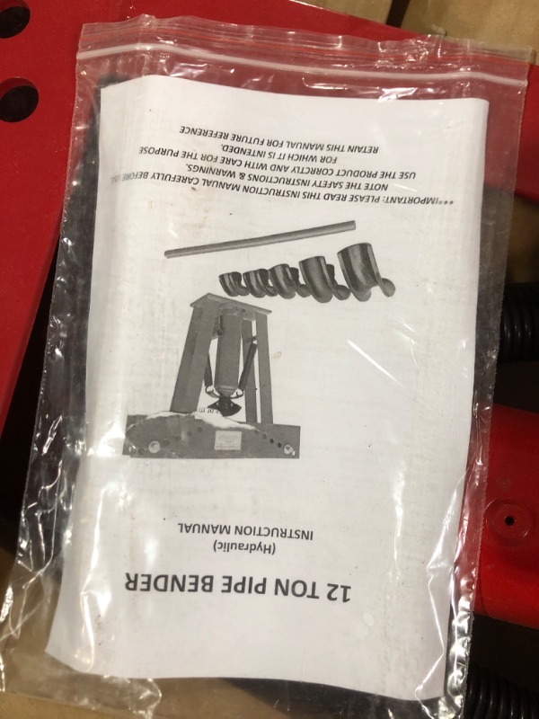 Photo 1 of ***Parts Only**12 Ton  Bender Manual Hydraulic, Piping Bending Exhaust Tube Fabric with 6 Dies, Adjustable Rollers 90-180 Degree Bending Steel Iron Metal Ratcheting for Pipe Tube Bender