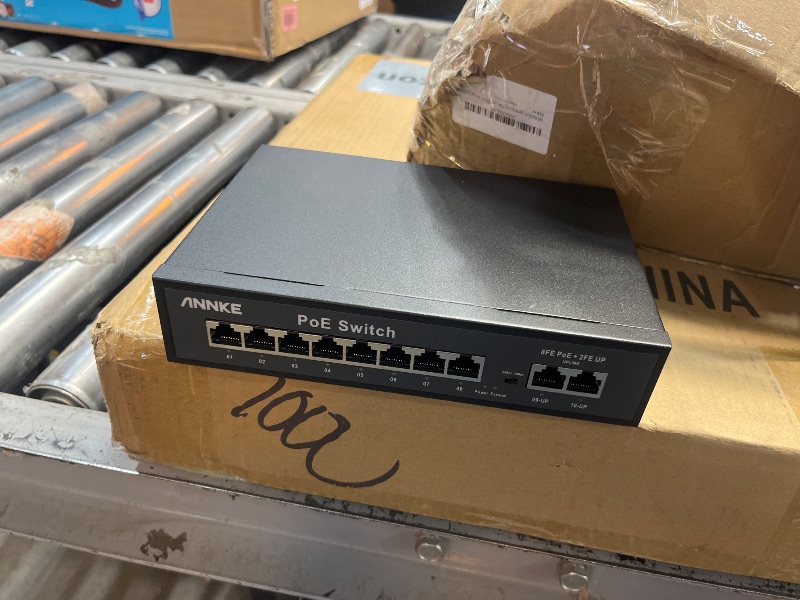Photo 1 of ANNKE PoE Switch for ANNKE NVR and PoE IP Cameras, 8 PoE Ports, 96W for All PoE Ports, at IEEE 802.3 af/at, Metal Casing, Plug & Play, Desktop or Wall Mount