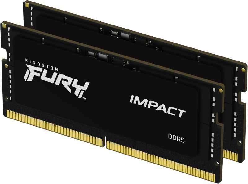Photo 1 of (FAIR) Kingston Fury Impact PnP 32GB (2x16GB) 5600MT/S DDR5 CL40 SODIMM Notebook Gaming Memory Kit of 2 - KF556S40IBK2-32 32GB Kit of 2 5600MT/s