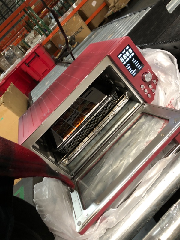 Photo 1 of ***DENT ON BACK***Nuwave Bravo Pro Smart Air Fryer Toaster Oven Combo, 12-in-1 Functions with Quicker & Even Crisp Technology, 1800W, 50-450°F, PFAS-Free, 21QT, Cinnamon