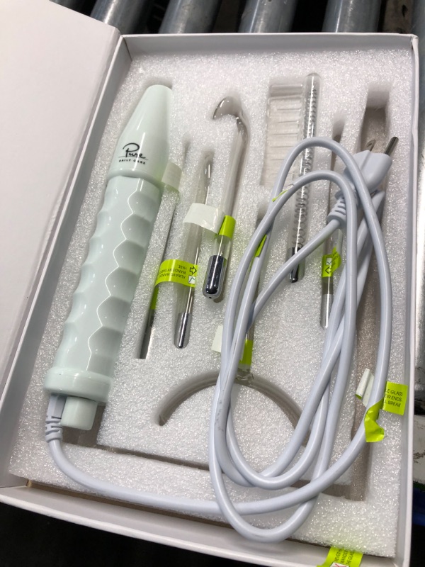 Photo 1 of **MISSING 1 ATTACHMENT** NuDerma Clinical Skin Therapy Wand - Portable Skin Therapy Machine w 6 Fusion Neon + Argon Wands – Anti Aging - Clarifying - Skin Tightening & Radiance - Wrinkle Reducing