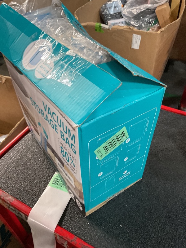 Photo 1 of **MISSING MAJORITY OF BAGS, ONLY 11 IN BOX** 3 JUMBO, 6 LARGE, 2 MEDIUM**
Vacuum Storage Bags with Electric Pump, 26 Pack (3 Jumbo/3 Large/10 Medium/10 Small) Vacuum Seal Space Saver Bags for Clothing, Pillows, Blanket, Bedding, Comforters
