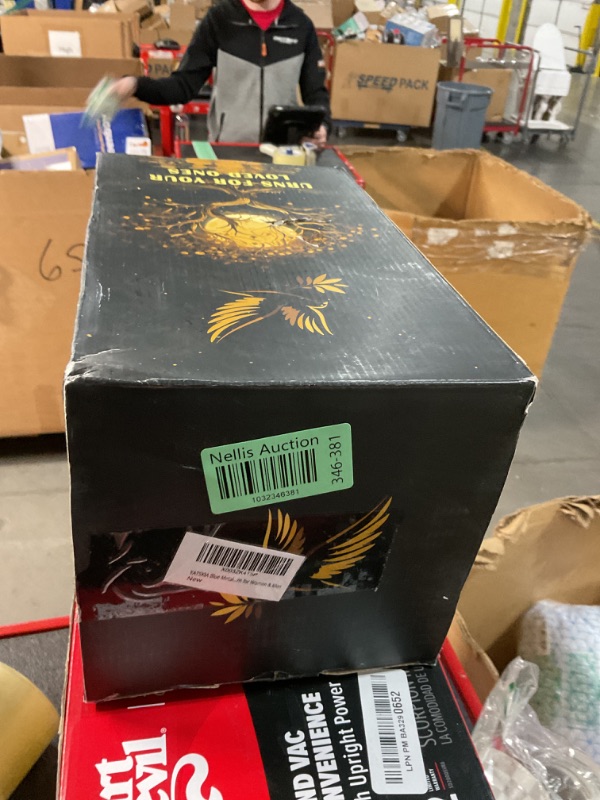 Photo 1 of YATSKIA Blue Metal Urn for Ashes Mom & Dad - Cremation Urn for Adult Ashes Male & Female - Burial Urns for Adult Human Ashes - Large Funeral Decorative Urn - Human Remains Memorial Urn for Women & Men