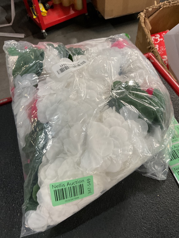 Photo 1 of Thiccywoov 30 Inch Diwali Decorations Artificial Jasmine Garland with Lotus Buds Pooja Decoration Indian Traditional Mogra Jasmine Garland Wall Hanging for Varalakshmi Puja (White,10 Pcs)