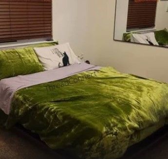 Photo 1 of (FAIR) Moss Green Crushed Velvet Duvet Cover, Olive Green Soft Velvet Bedding Set
