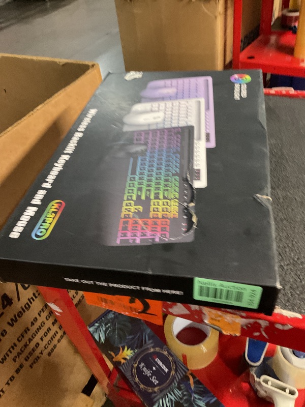 Photo 1 of Wireless Keyboard and Mouse Combo, 9 Backlit Effects, Wrist Rest, Phone Holder, 2.4G Lag-Free Ergonomic Keyboards, Rechargeable Silent Cordless Set for Computer, Laptop, Mac, Windows -SABLUTE?White?