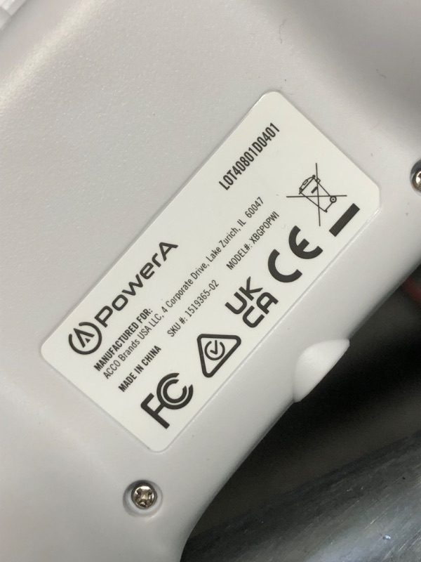 Photo 1 of ***USED - MISSING CHARGER - UNABLE TO TEST***
PowerA Wired Controller for Xbox Series X|S - White, gamepad, video game / gaming controller, works with Xbox One