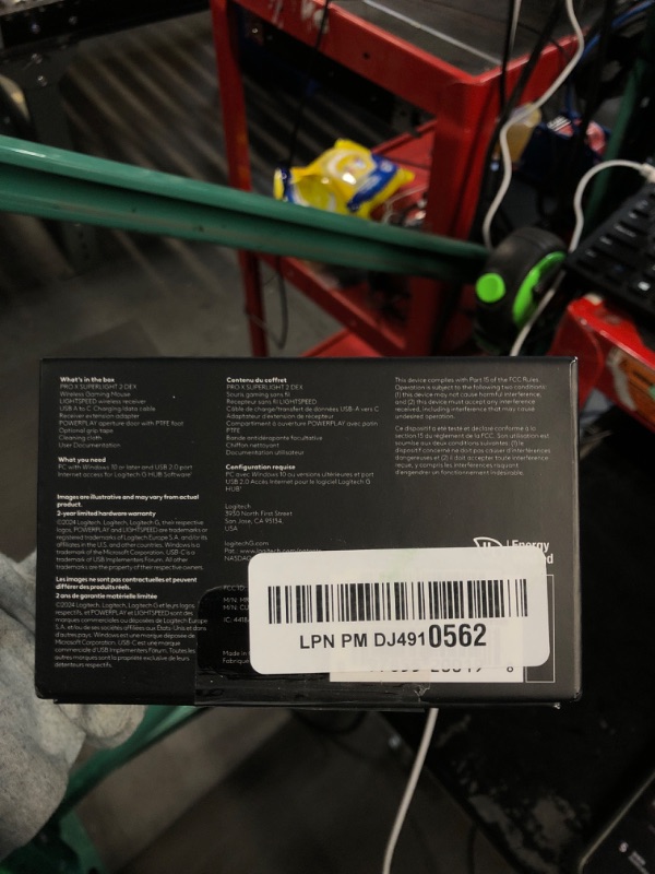 Photo 1 of **NON-REFUNDABLE** (MISSING DONGLE) Logitech G PRO X Superlight 2 DEX Lightspeed Wireless Gaming Mouse, 60g Pro-Grade Lightweight Mouse with 5 Programmable Buttons, 44k DPI Sensor, USB-C Charging, for PC/Mac - Black