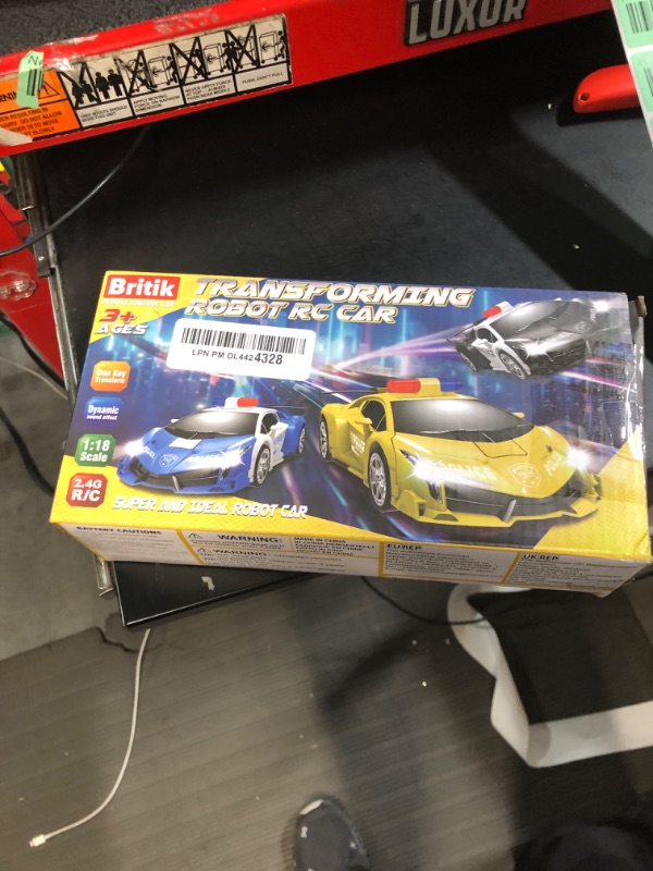 Photo 2 of (PARTS) Britik Transform Remote Control Car - Rc Cars, One-Button Transforming, 360° Rotation Drifting, 2.4ghz 1:18 Scale, Gift Kids Aged 4-6 Year Old Boys/Girls, Police Car Yellow