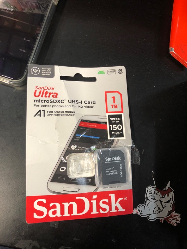 Photo 2 of ***MISSING ONE***SanDisk 1TB Ultra microSDXC UHS-I Memory Card with Adapter - Up to 150MB/s, C10, U1, Full HD, A1, MicroSD Card - SDSQUAC-1T00-GN6MA [New Version]