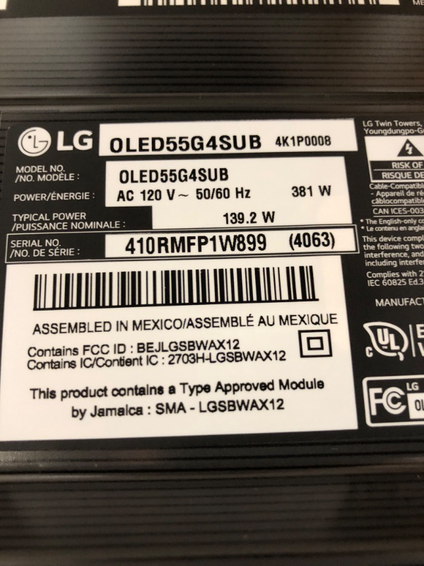 Photo 1 of LG 55-Inch Class OLED evo G4 Series Smart TV 4K Processor Flat Screen with Magic Remote AI-Powered with Alexa Built-in (OLED55G4SUB, 2024)
