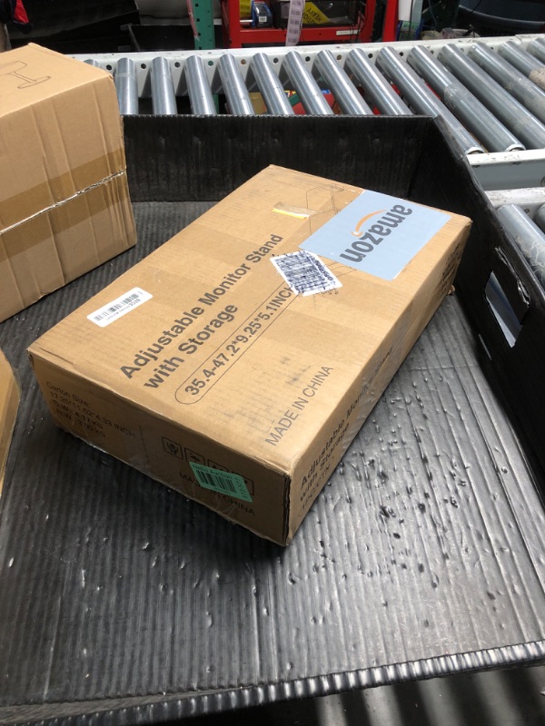 Photo 1 of Dual Monitor Stand Riser w/ Drawer & Metal Leg, Large Computer Monitor Riser w/ Storage For 2 Monitors, Desk Shelf For Monitor w/ Adjustable Length & Angle, Desktop Organizer For Laptop/TV/Printer