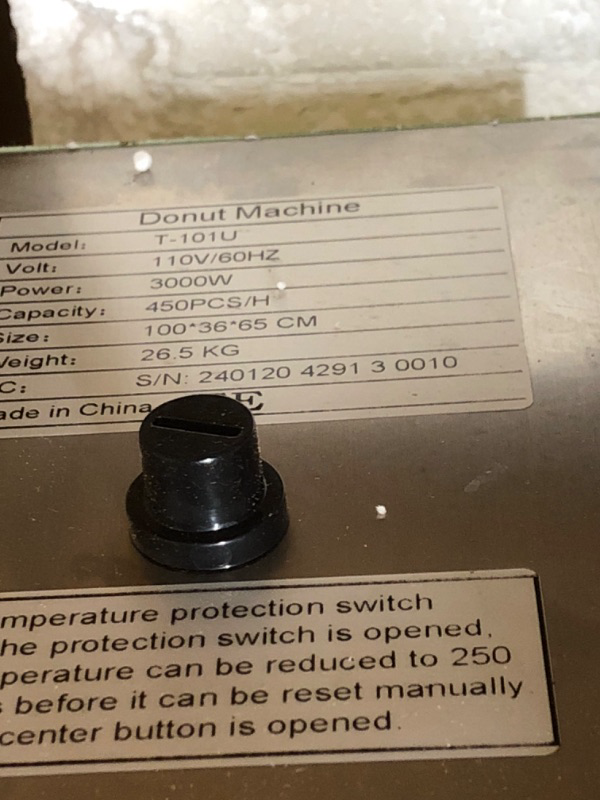 Photo 1 of VEVOR 110V Commercial Automatic Donut Making Machine, Single Row Auto Doughnut Maker, 7L Hopper Donut Maker with 3 Sizes Molds, Doughnut Fryer, 304 Stainless Steel Auto Donut, Silver