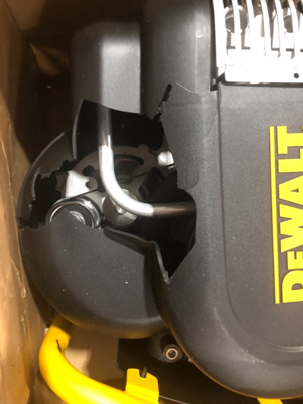 Photo 5 of ***MAJOR DAMAGE - SEE PICTURES - DOESN'T POWER ON - UNABLE TO TROUBLESHOOT***
DEWALT Vertical Portable Compressor, 1.9 Hp 200 Psi Oil Free High Pressure Low Noise (D55168)