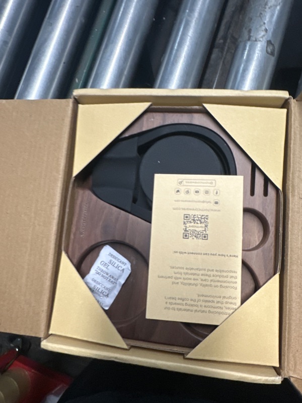 Photo 1 of Normcore Compact Tamping Station, Espresso Tamper Station Base, Genuine American Walnut Tamper Holder