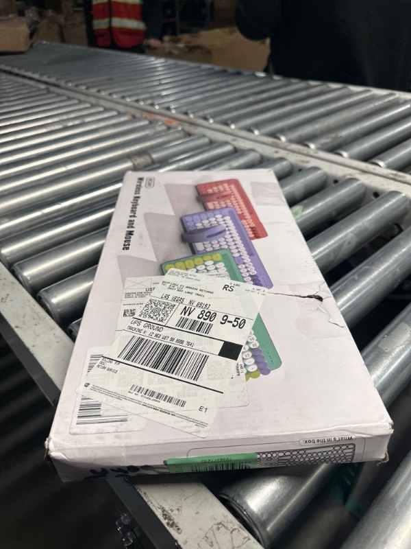 Photo 1 of Wireless Keyboard and Mouse Combo, Retro Round Keycap Typewriter Keyboard with Phone/Tablet Holder