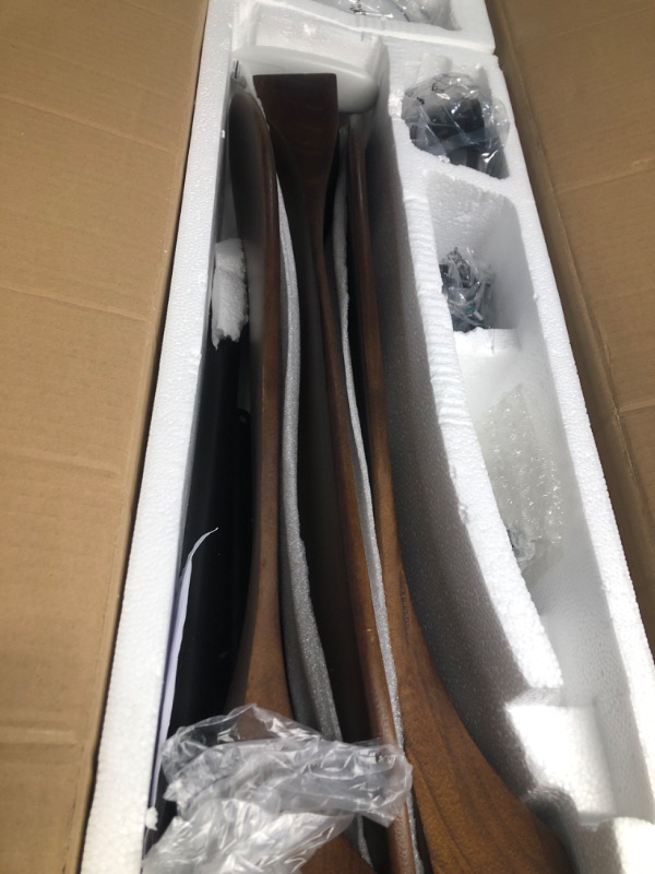 Photo 1 of Haipeel 52 Inch Ceiling Fans with Lights and Remote Control, Outdoor Ceiling Fan with Light High cfm Solid Wood Modern Ceiling Fans Propeller DC Motor for Indoor Bedroom Living Room, Dark Walnut