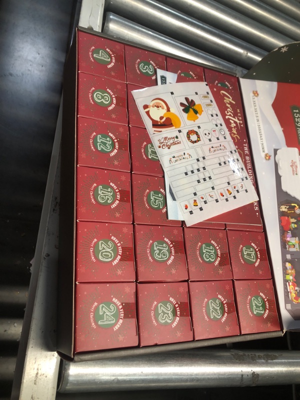 Photo 1 of Advent Calendar 2024 Christmas Train Building Blocks Set, 24 Boxes-1529 Pieces Christmas Train with Lights Display Building Kits for Adults and Kids Countdown to Christmas Thanksgiving Gifts