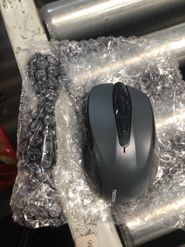 Photo 1 of TECKNET Wireless Mouse (BT5.0/3.0 & 2.4G) Rechargeable 4800 DPI Silent Mouse 6 Buttons Bluetooth Mouse, USB A Mouse Wide Compatibility - Grey