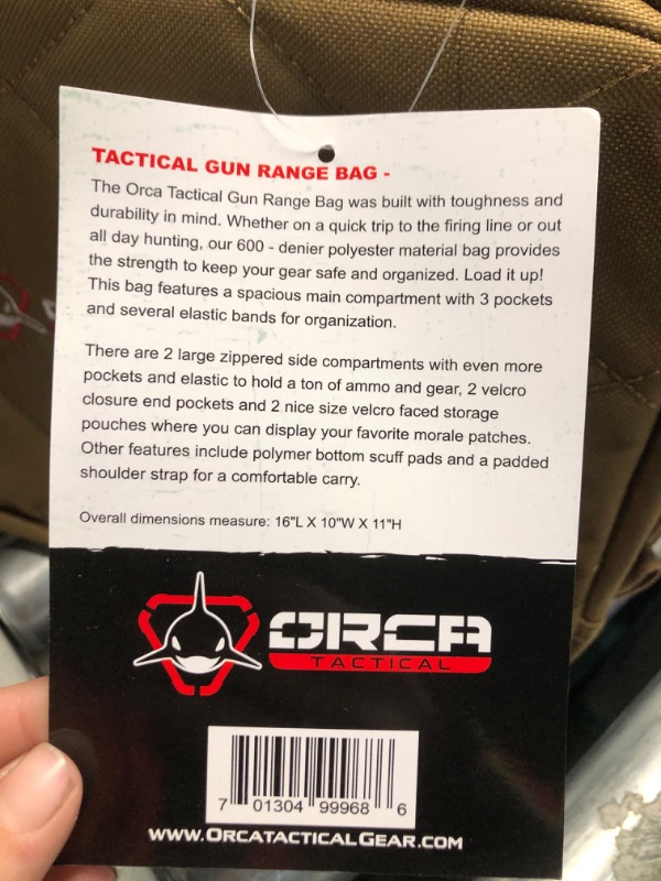 Photo 1 of Orca Tactical Gun Range Bag – Compact Pistol Revolver Range Bag for Handguns and Ammo – Self Standing Gun Bag – Handgun Bag with Durable Double Stitching Lockable YKK Zippers (Coyote)