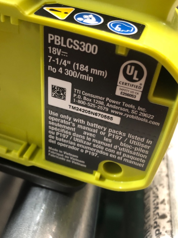 Photo 1 of RYOBI ONE+ HP 18V Brushless Cordless 7-1/4 in. Circular Saw (Tool Only) PBLCS300B