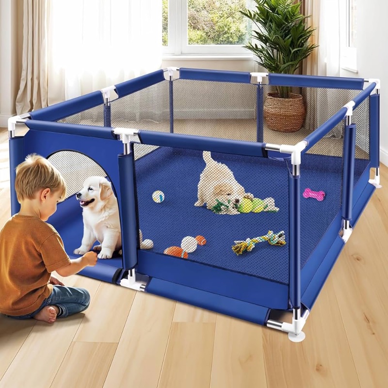 Photo 1 of ***STOCK PHOTO REFERENCE ONLY***48x48x24 in Dog Playpen, Puppy Playpen for Small and Puppy Dog, Pet Supplies Dog or Cat for Indoor & Outdoor, Fence Dog Playpens, Sturdy Safety Dog Crate with Durable Mesh Windows