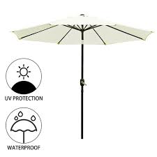 Photo 1 of  9' Patio Umbrella Outdoor Table Umbrella with 8 Sturdy Ribs (Beige)